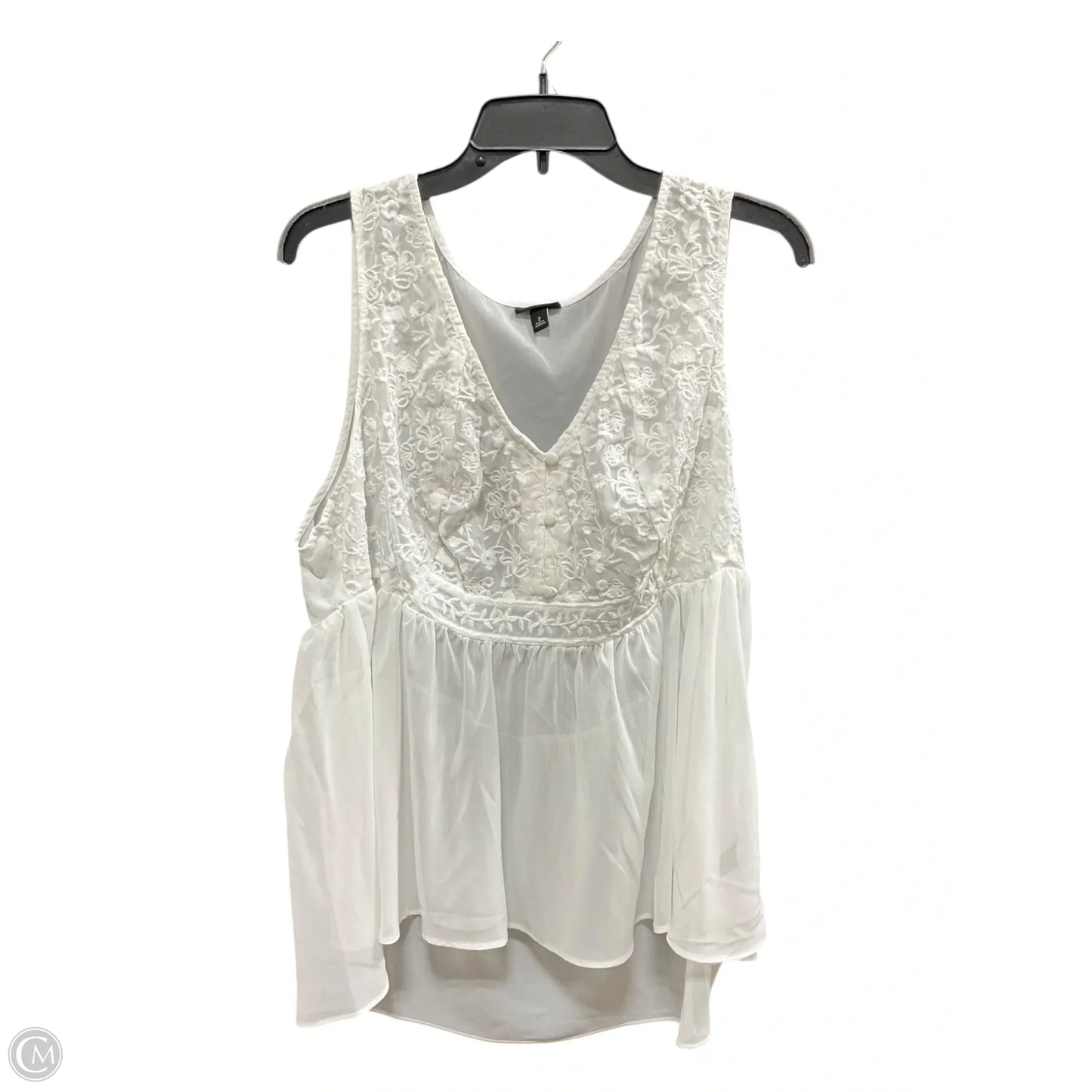 Top Sleeveless By Torrid In White, Size: 1x