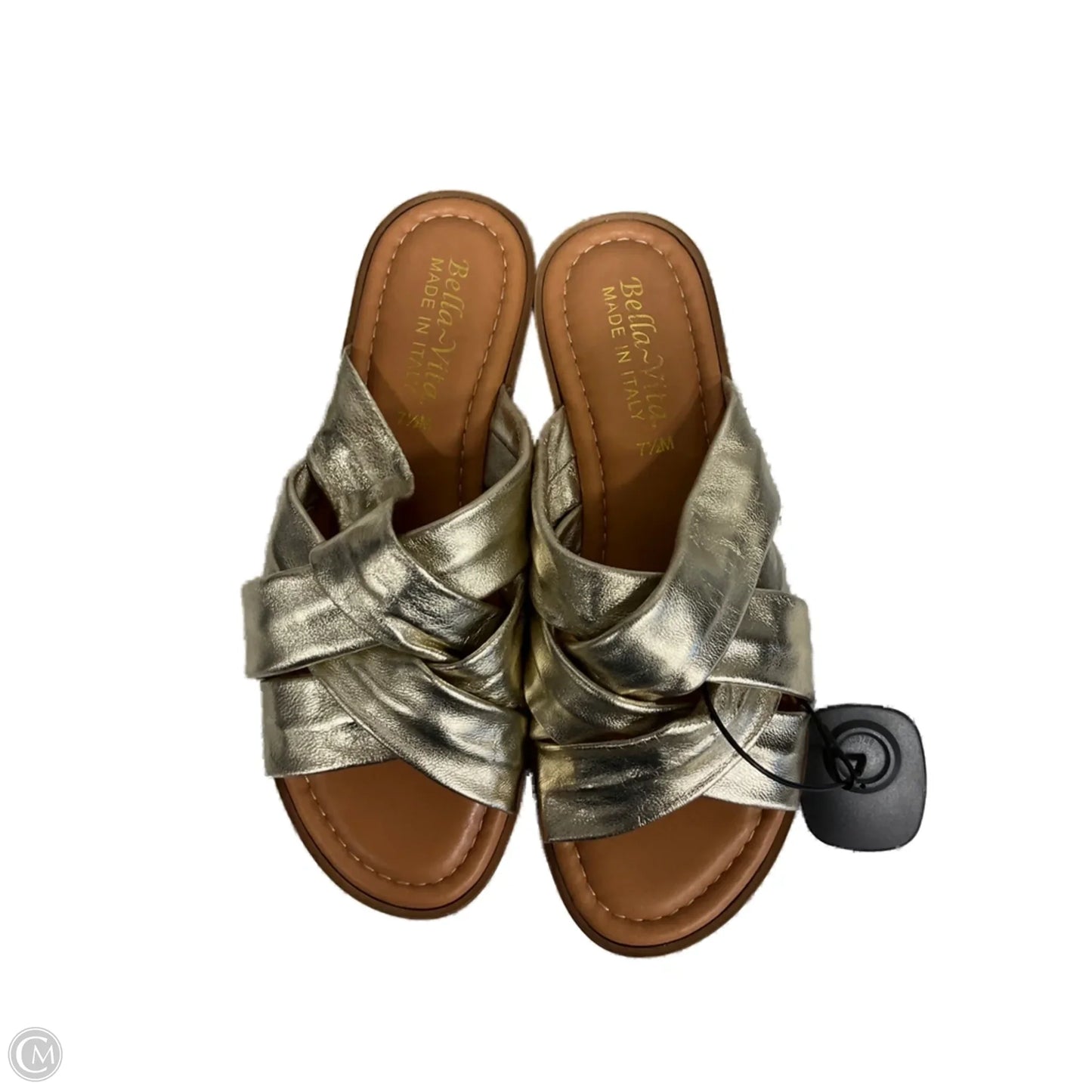 Sandals Heels Wedge By Cmf In Gold, Size: 7.5