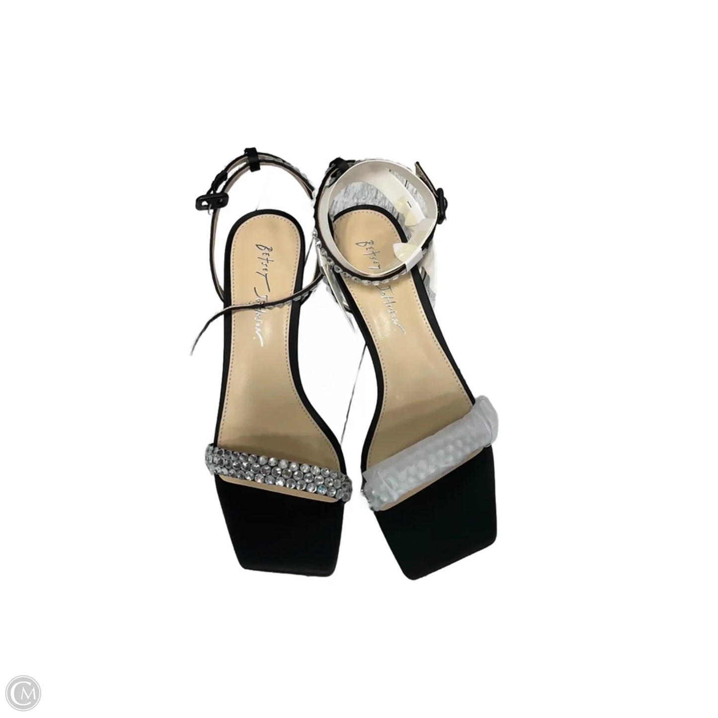 Shoes Heels Kitten By Betsey Johnson In Black & Silver, Size: 7.5