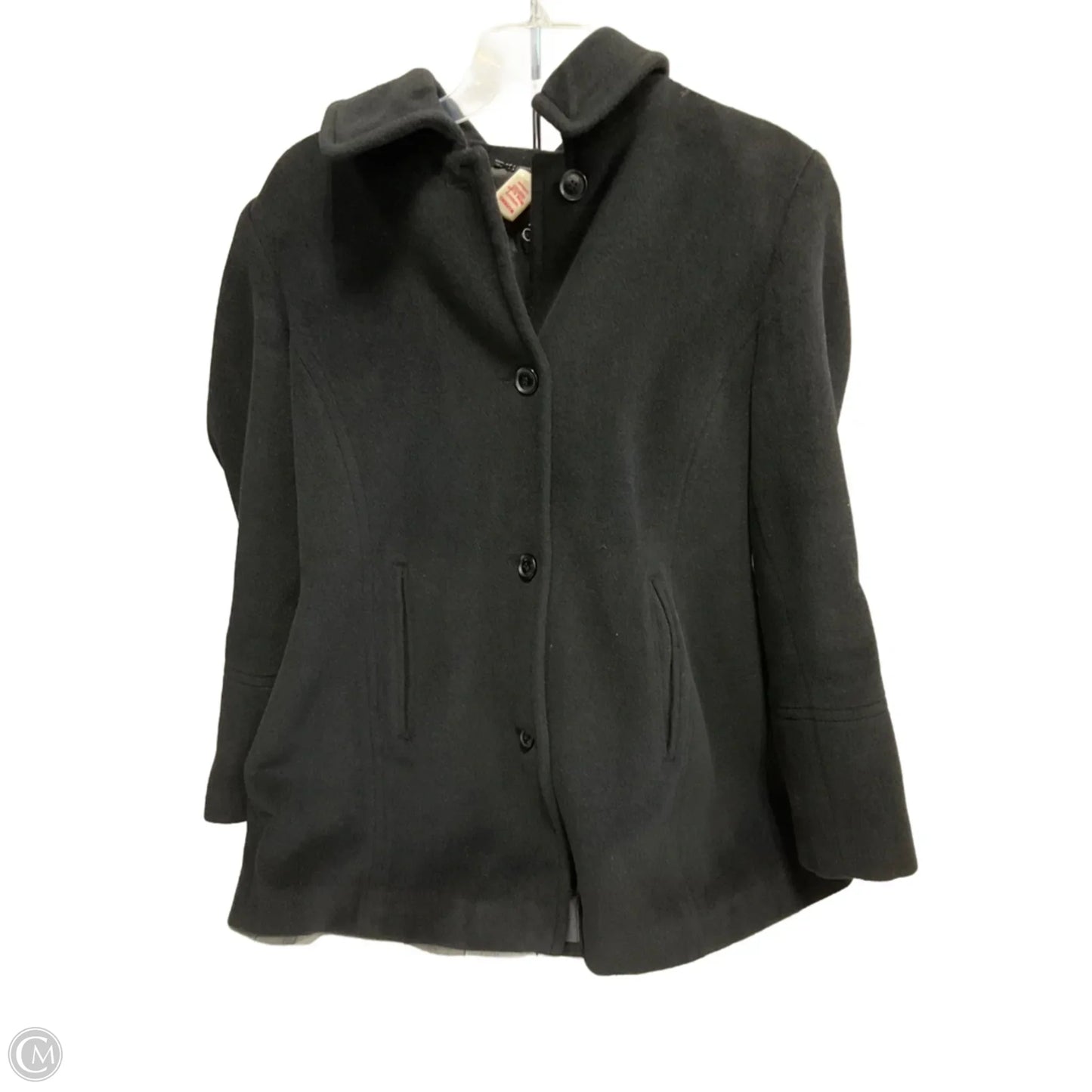 Coat Wool By Calvin Klein In Black, Size: L