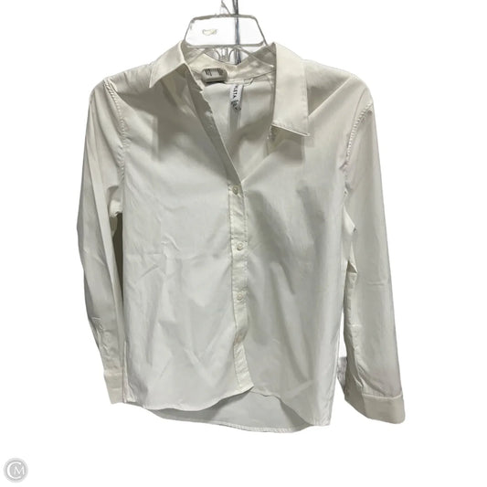 Blouse Long Sleeve By Athleta In White, Size: S