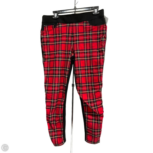 Pants Leggings By Luxe In Plaid Pattern, Size: L