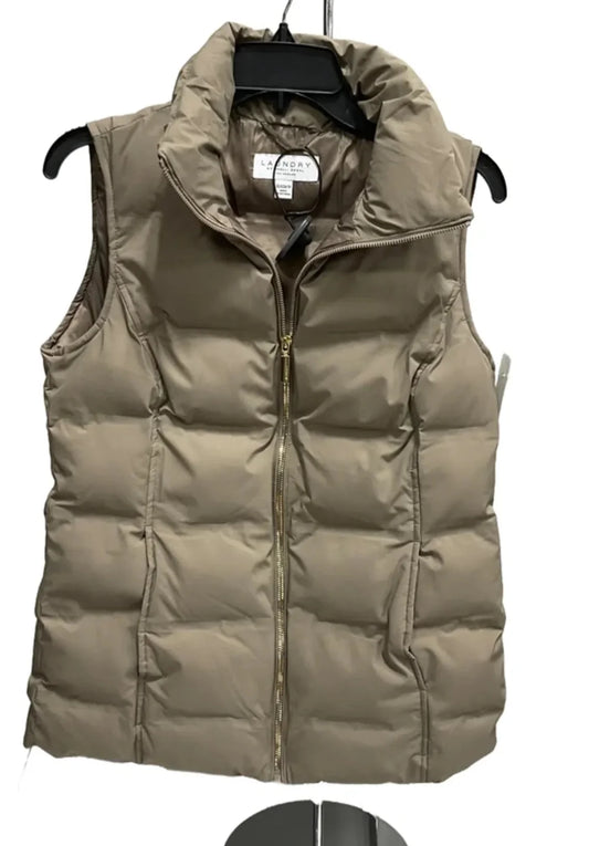 Vest Puffer & Quilted By Laundry In Taupe, Size: Xs