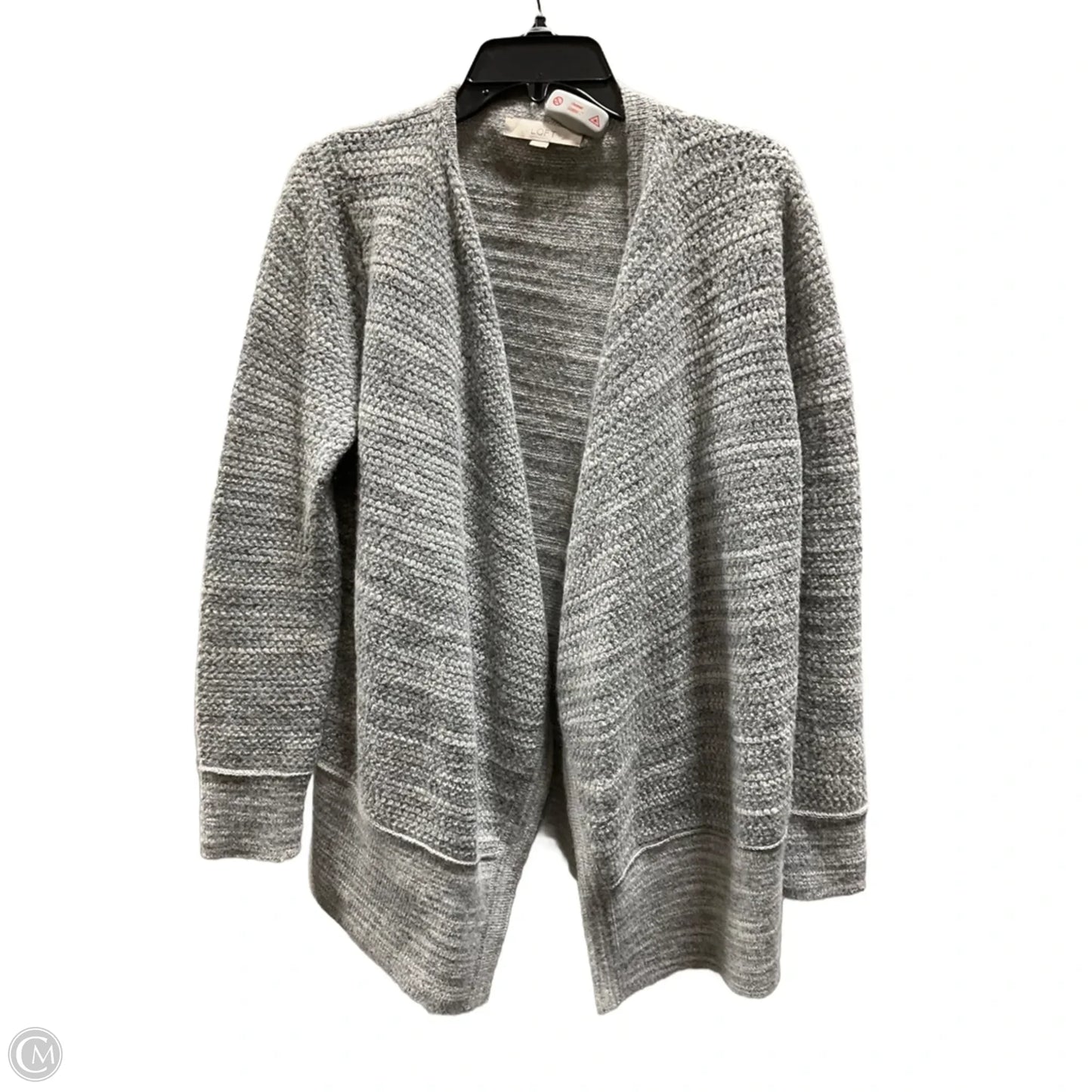 Sweater Cardigan By Loft In Grey, Size: L