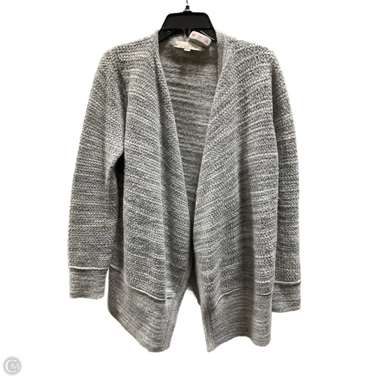 Sweater Cardigan By Loft In Grey, Size: L