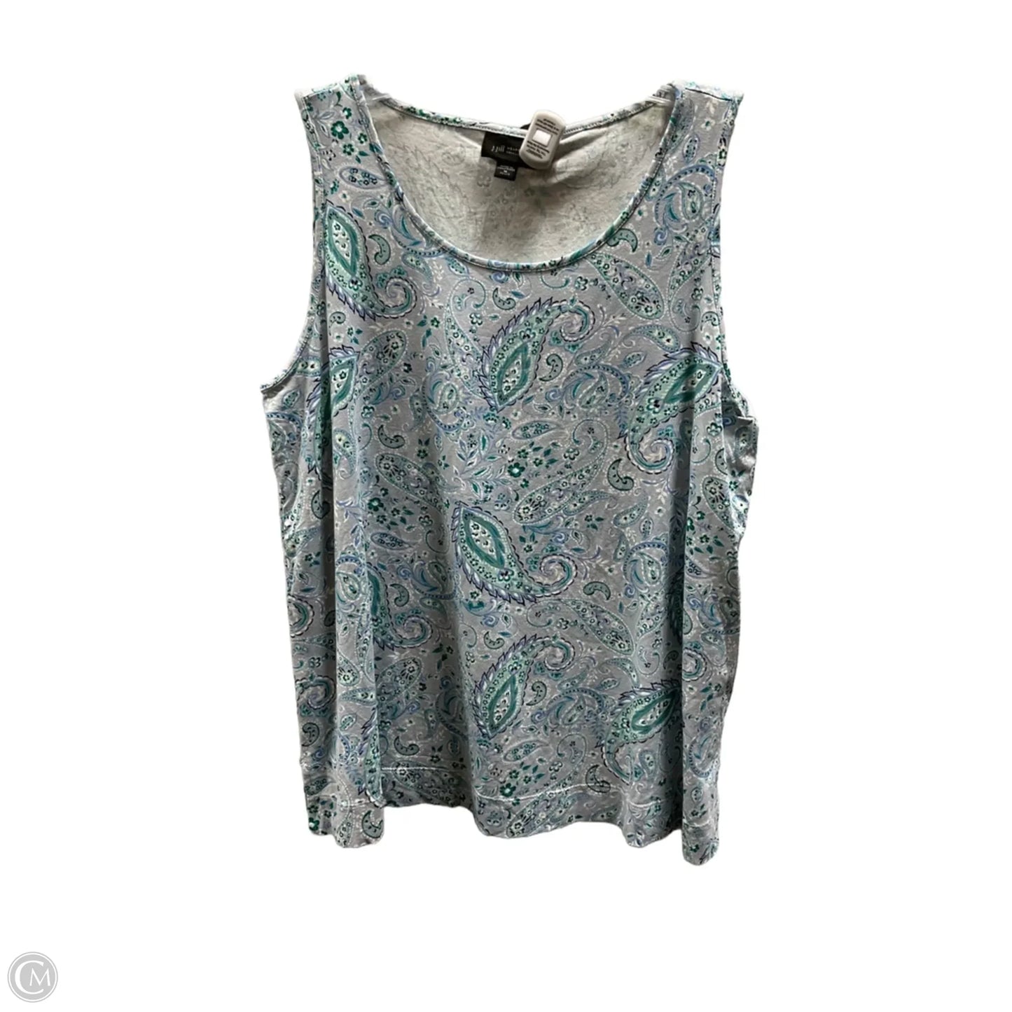 Top Sleeveless Basic By J. Jill In Paisley Print, Size: Mp