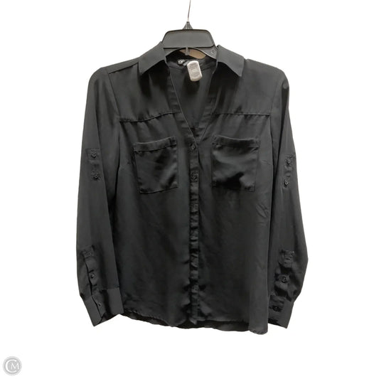 Blouse Long Sleeve By Express In Black, Size: Xs