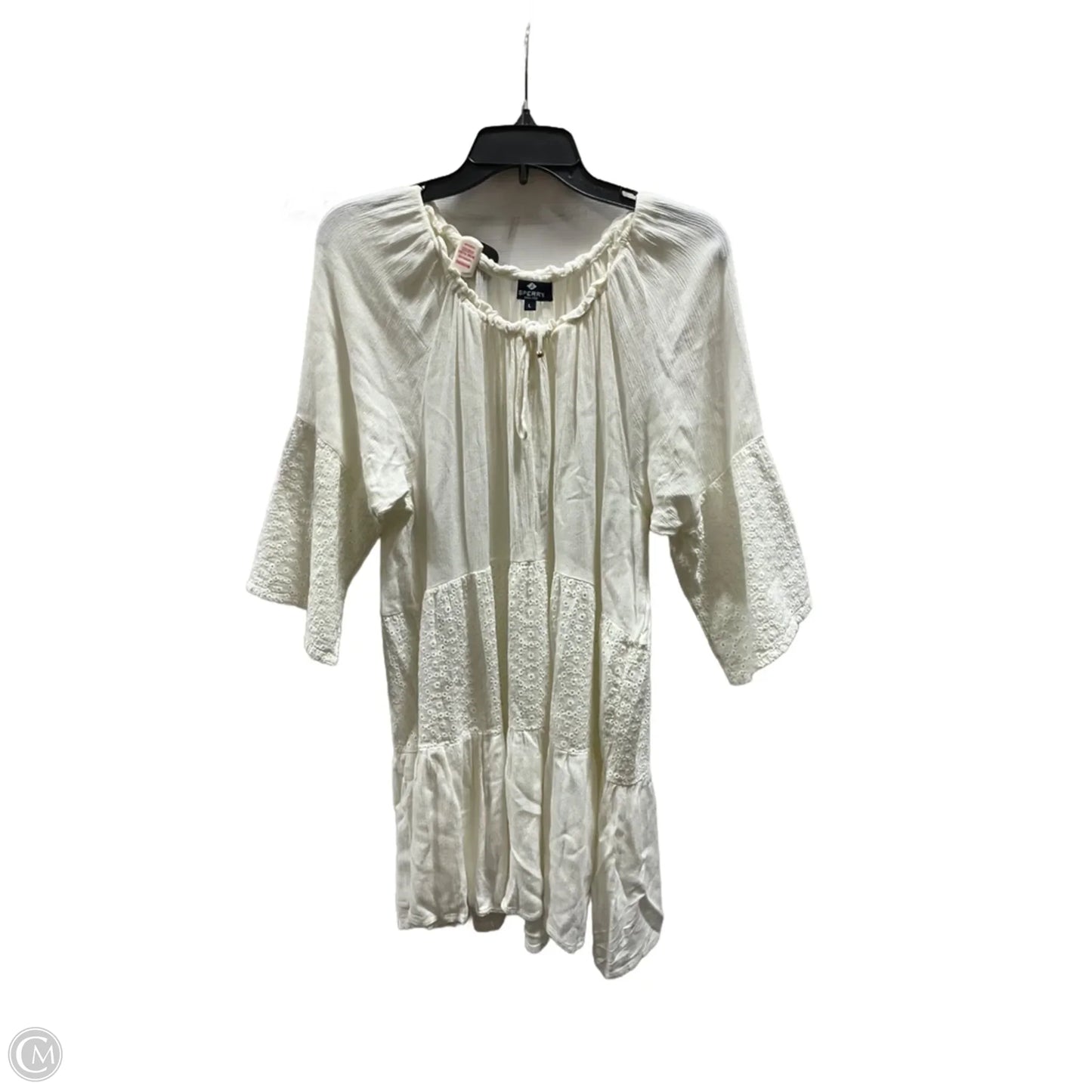 Tunic Short Sleeve By Sperry In Cream, Size: L