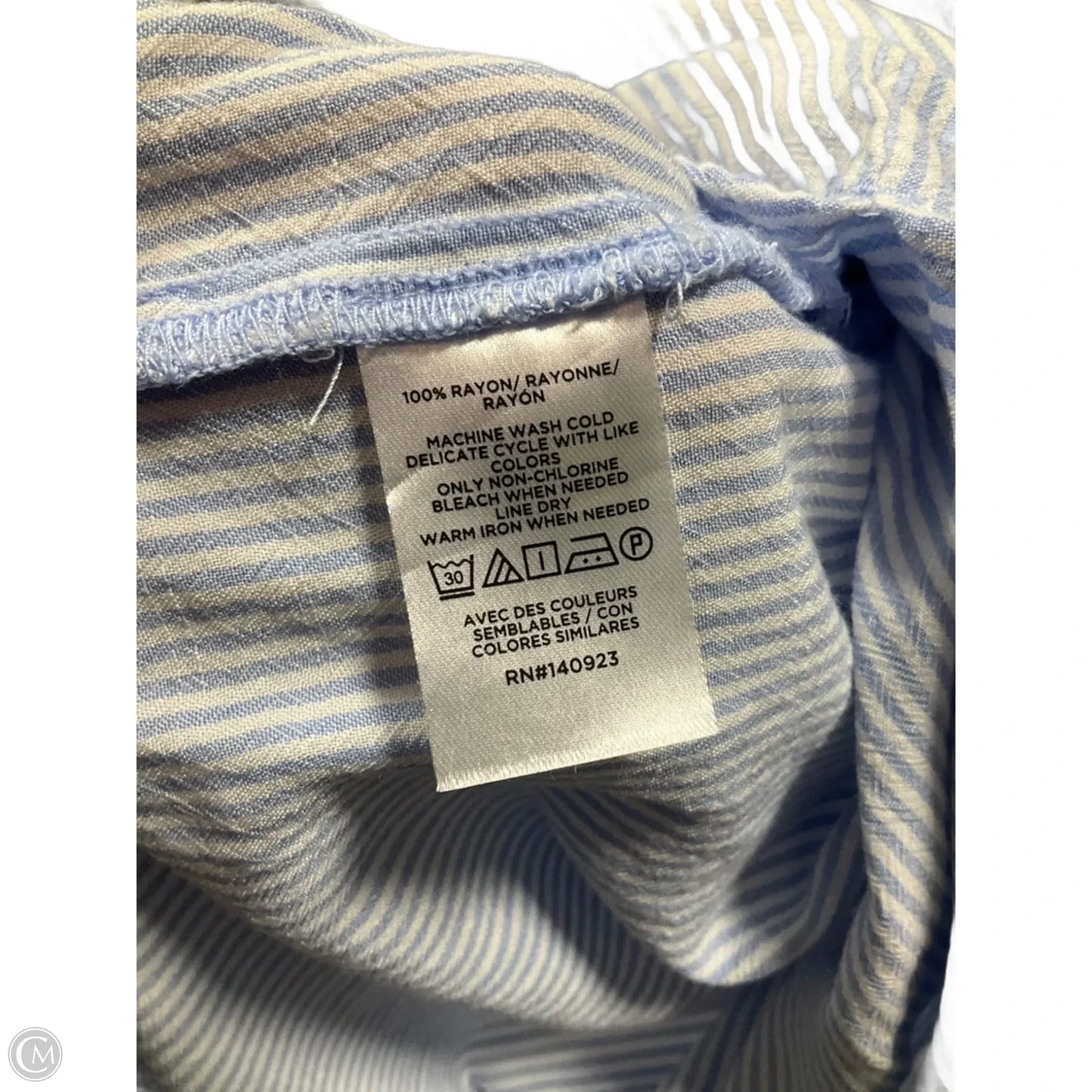 Blouse Short Sleeve By Loft In Striped Pattern, Size: M