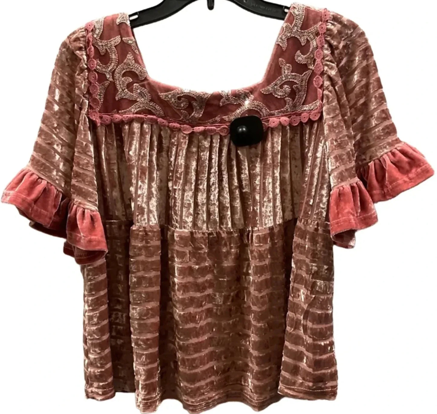 Top Short Sleeve By Pol In Pink, Size: S