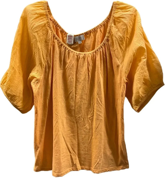 Top Short Sleeve By Loft In Orange, Size: Xl