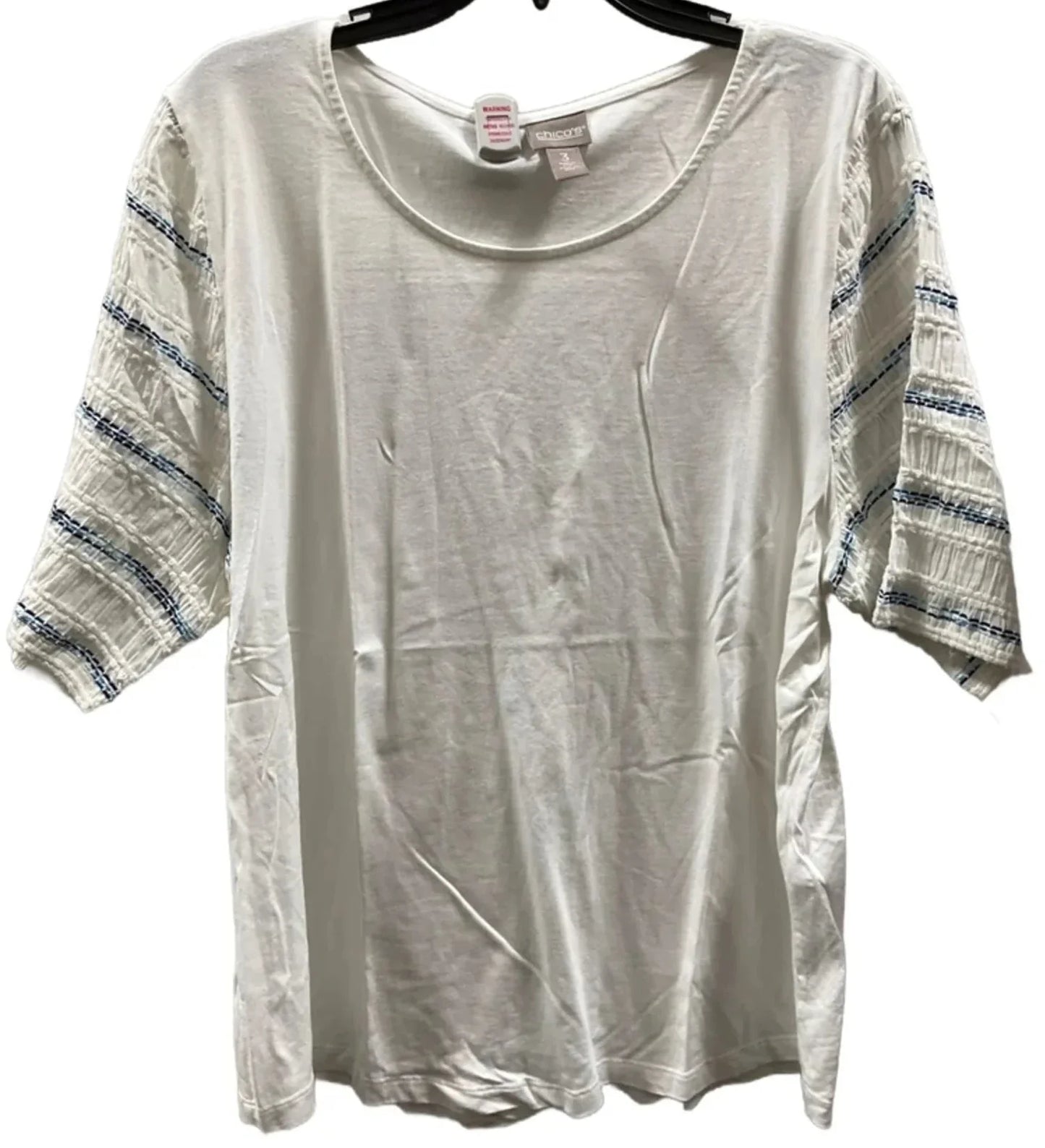 Top Short Sleeve Basic By Chicos In White, Size: Xl