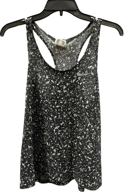 Athletic Tank Top By Nike In Black & Grey, Size: M