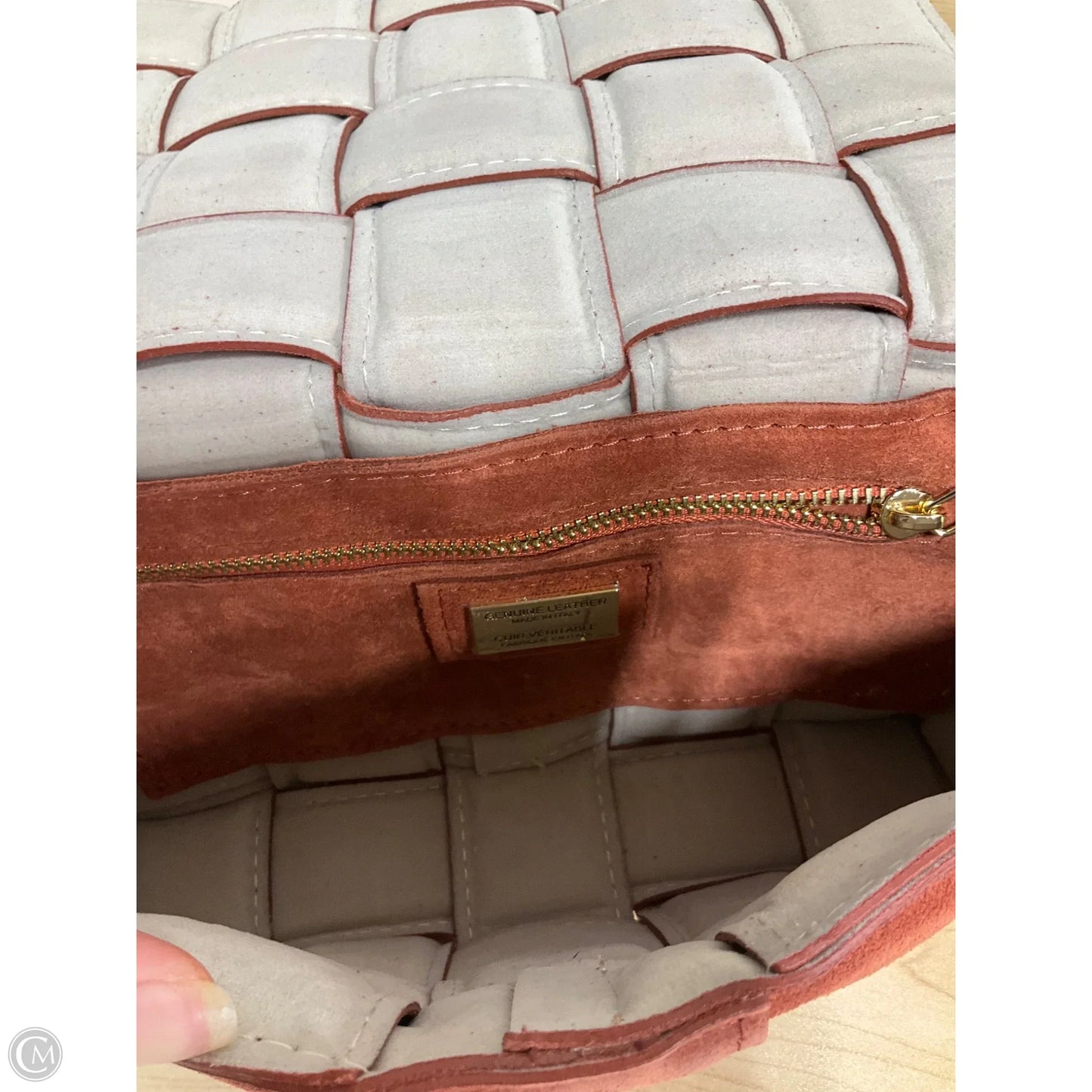 Handbag Leather By Cma, Size: Medium