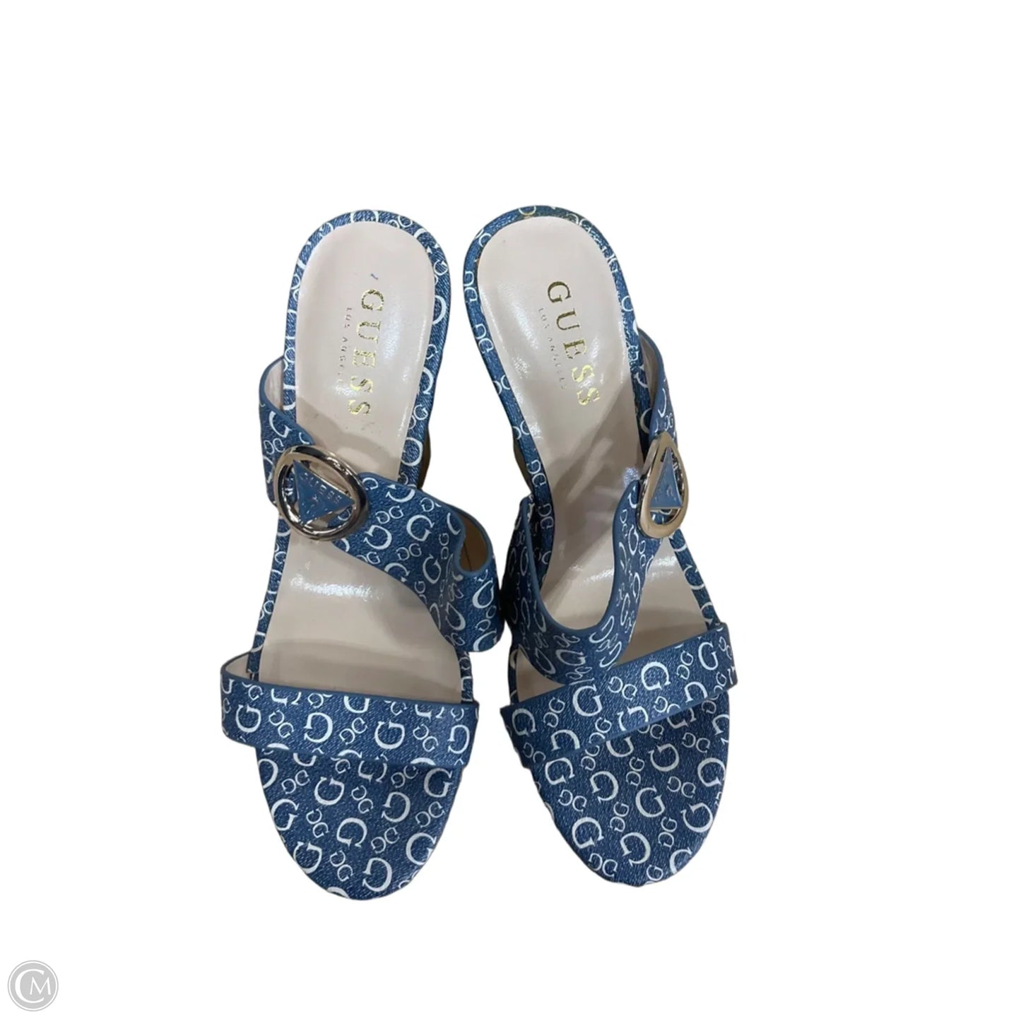 Sandals Heels Wedge By Guess In Blue, Size: 7