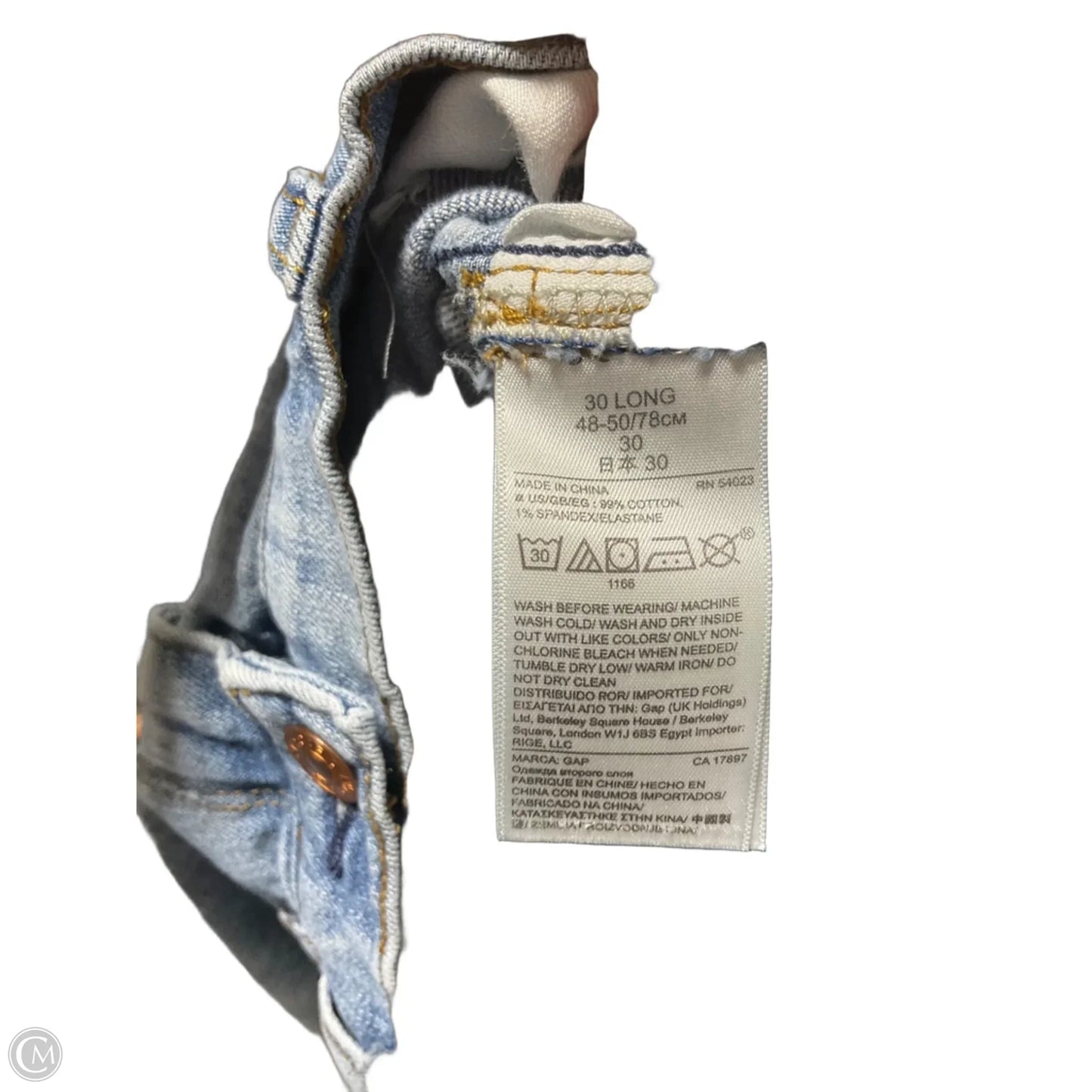 Jeans Boot Cut By Gap In Blue Denim, Size: 8