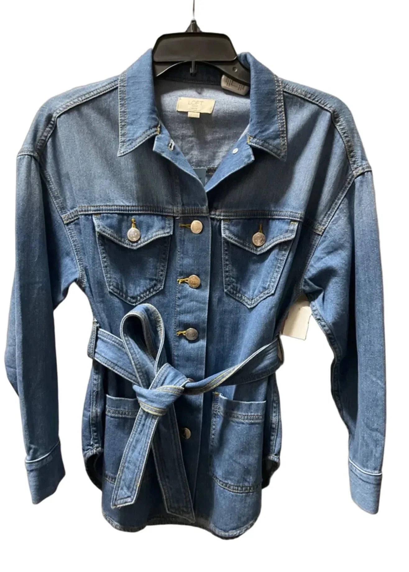 Jacket Denim By Loft In Blue Denim, Size: Xsp