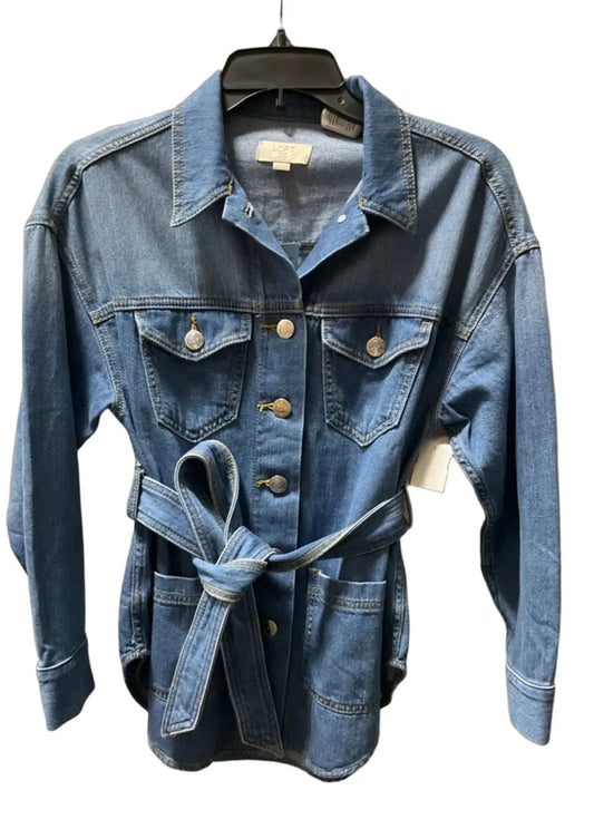 Jacket Denim By Loft In Blue Denim, Size: Xsp