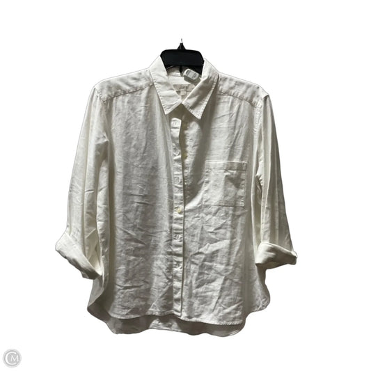 Blouse 3/4 Sleeve By Loft In White, Size: Lp