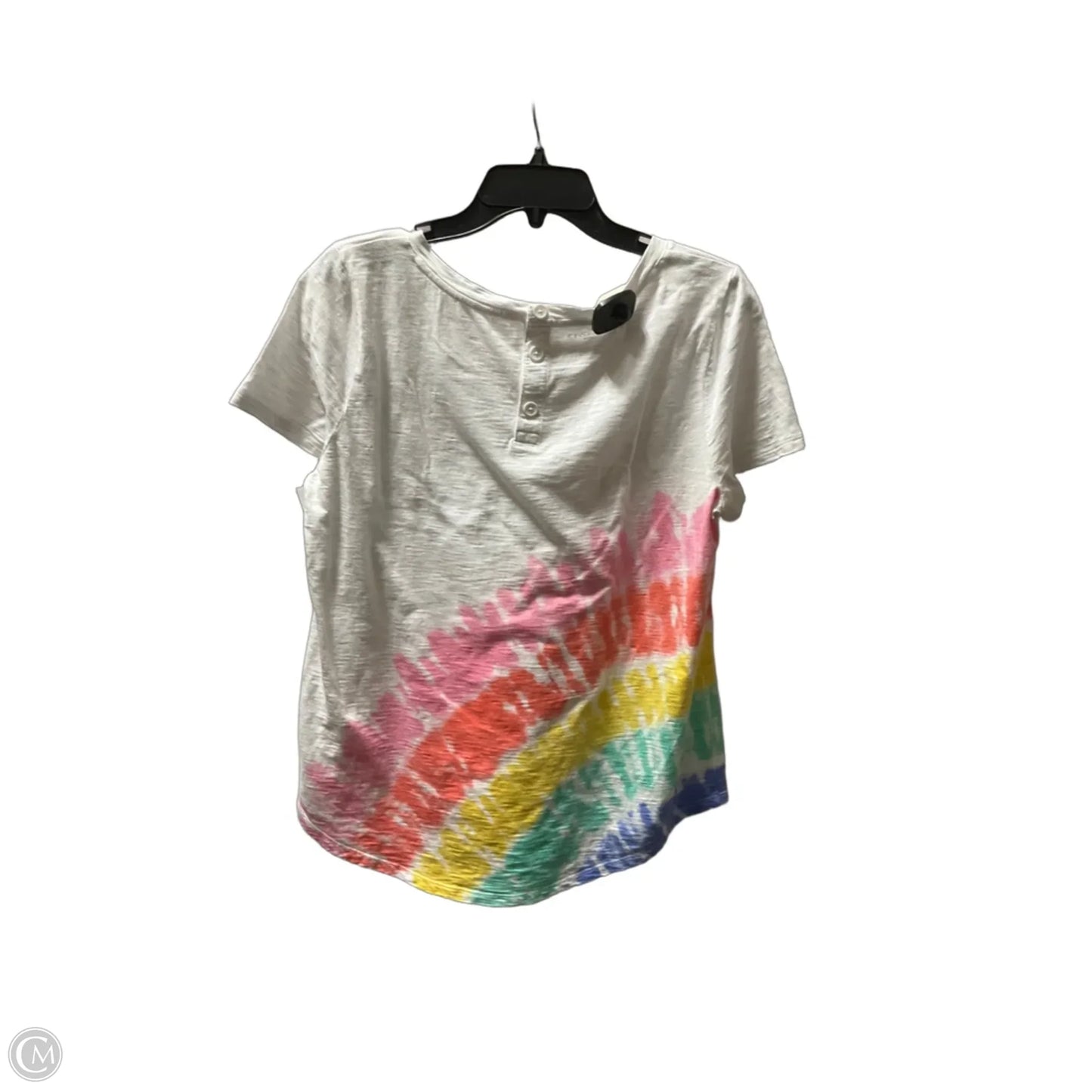 Top Short Sleeve Basic By Talbots In Tie Dye Print, Size: Lp