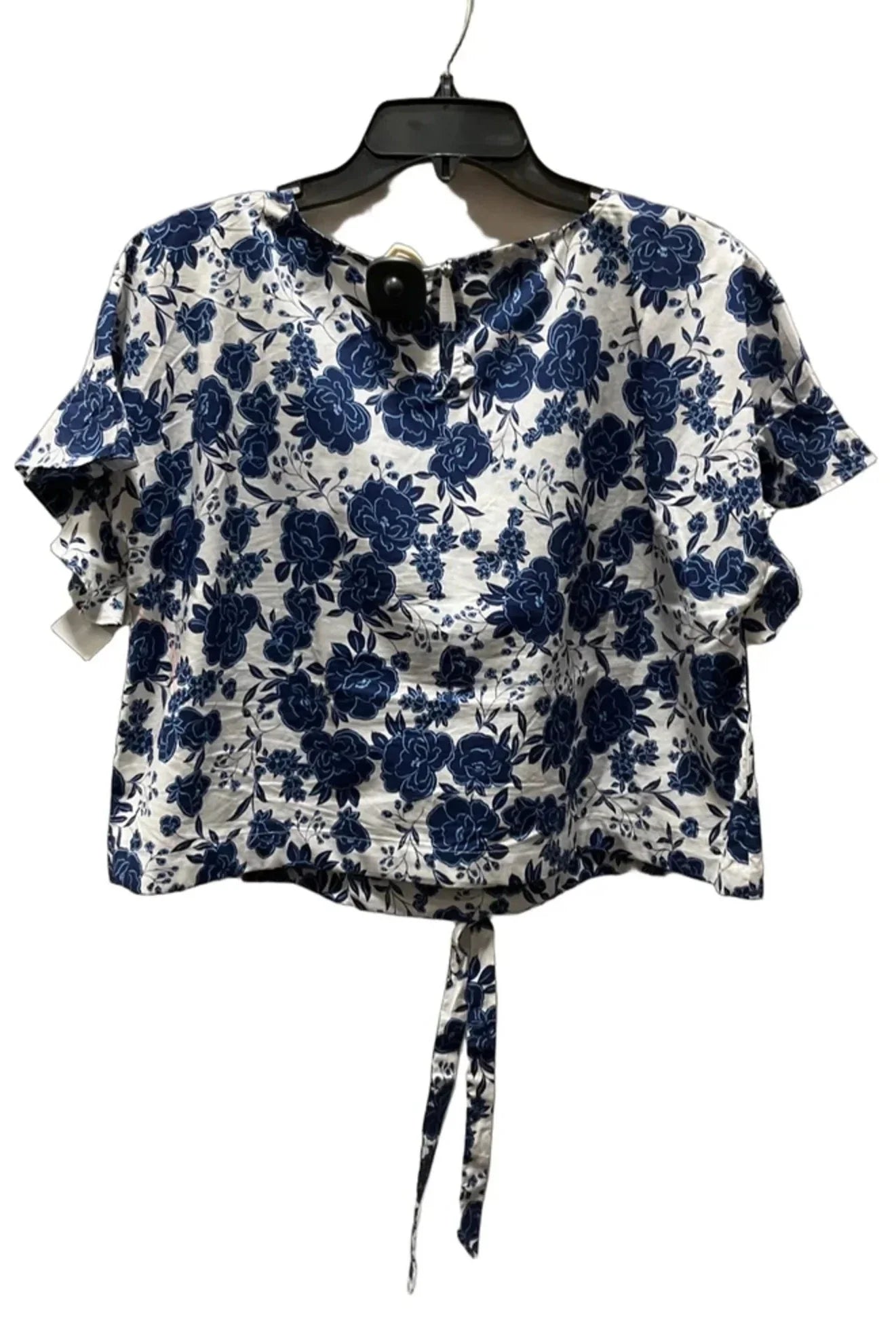 Top Short Sleeve By Talbots In Blue & White, Size: Mp