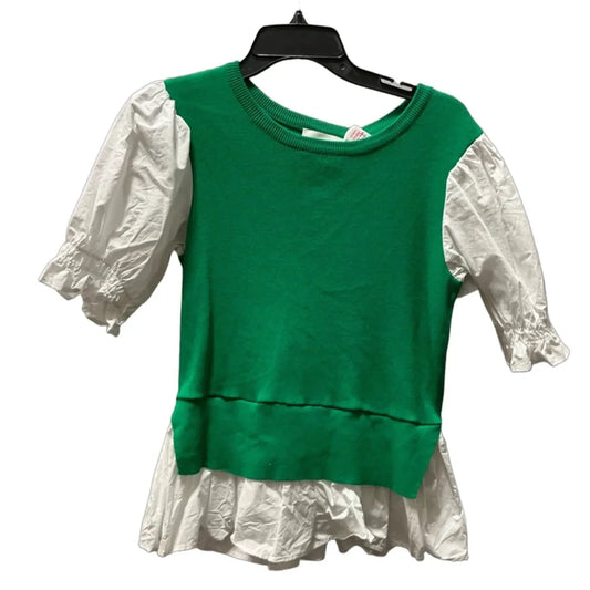 Top Short Sleeve By Anthropologie In Green, Size: Xs