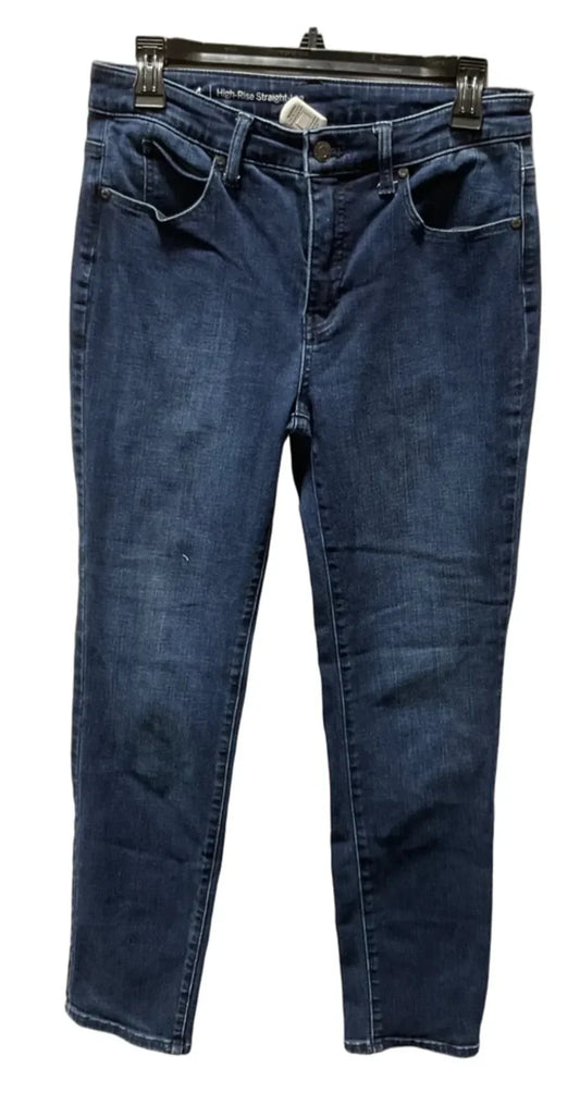 Jeans Straight By Talbots In Blue Denim, Size: 4