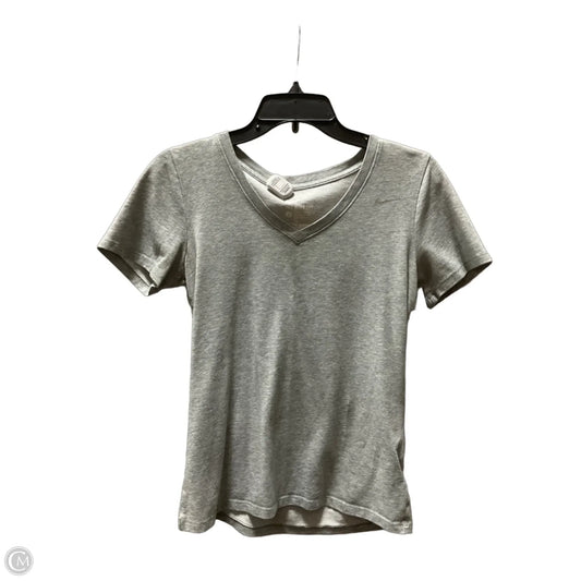 Athletic Top Short Sleeve By Nike In Grey, Size: S