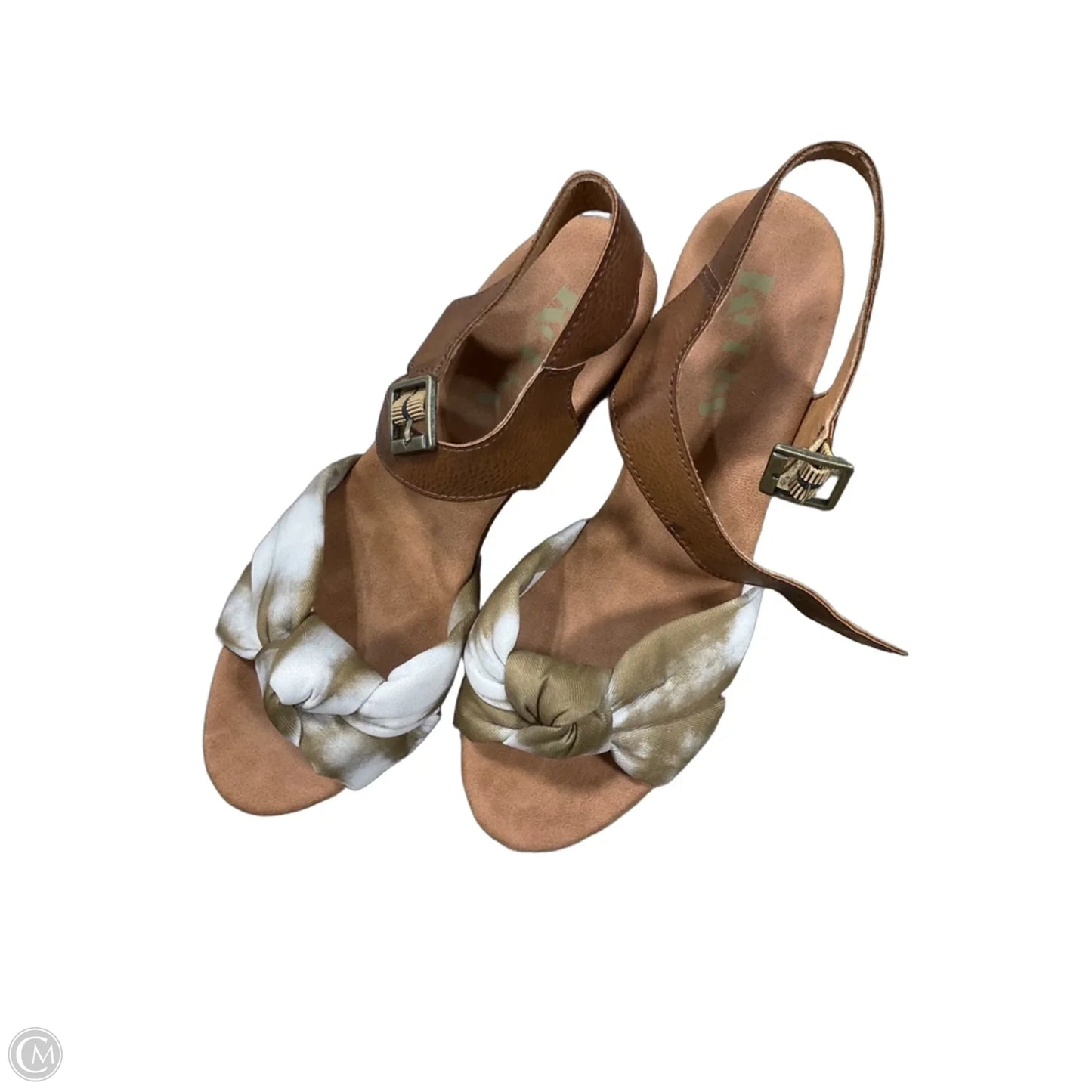 Sandals Heels Block By Korks In Tan, Size: 8