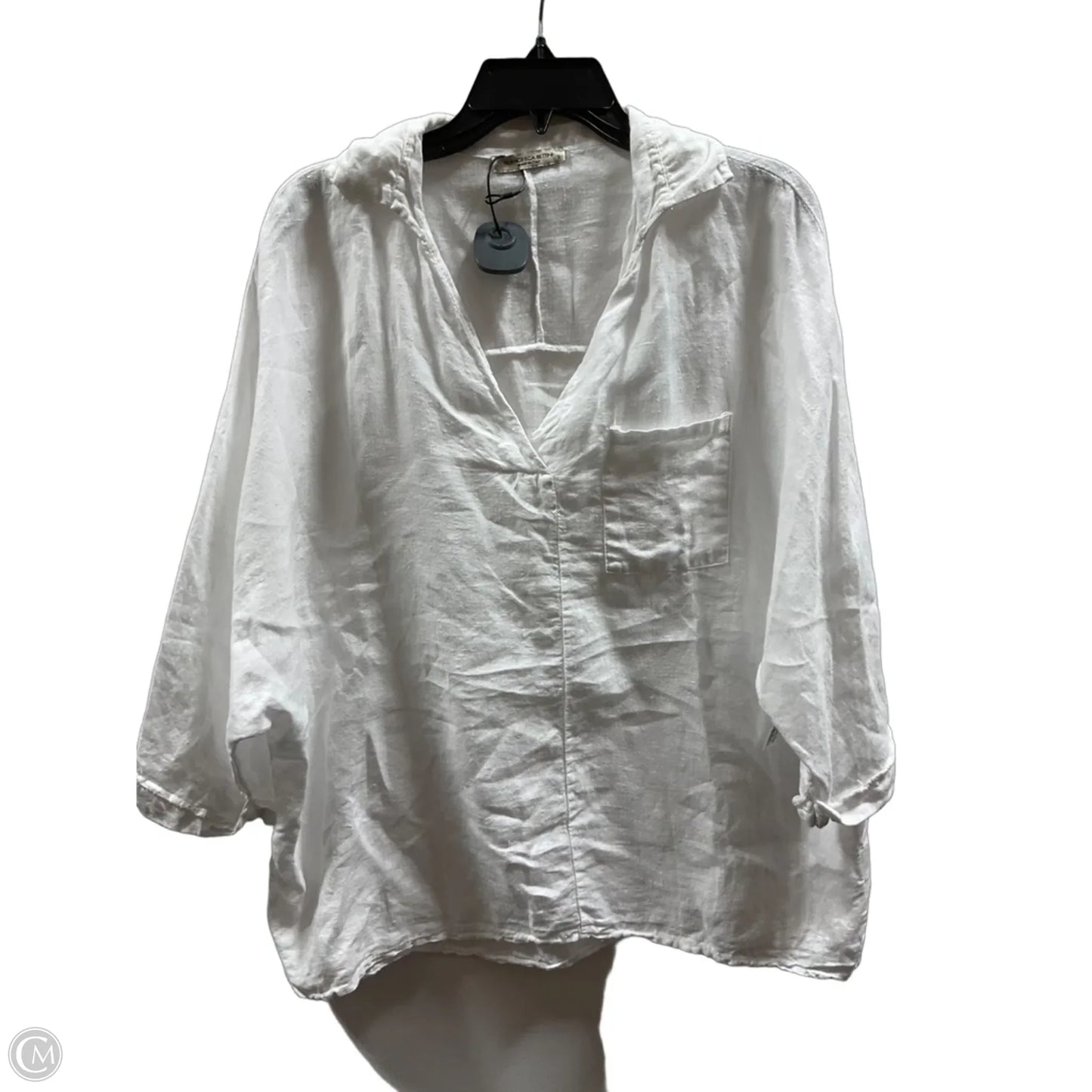 Top Short Sleeve By Cmf In White, Size: L