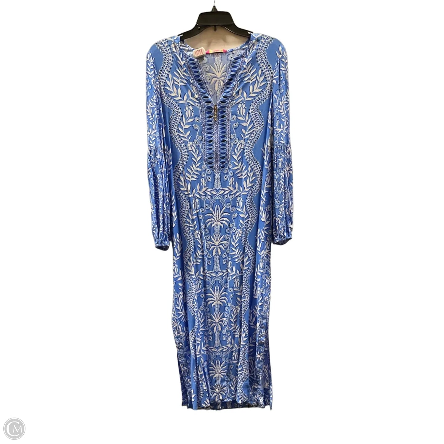 Dress Designer By Lilly Pulitzer In Blue & White, Size: 4