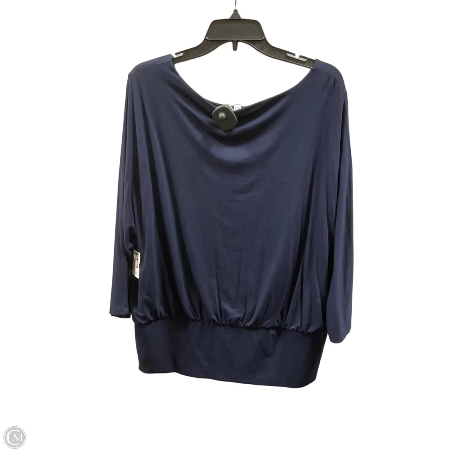Top Short Sleeve By Chicos In Navy, Size: Xl