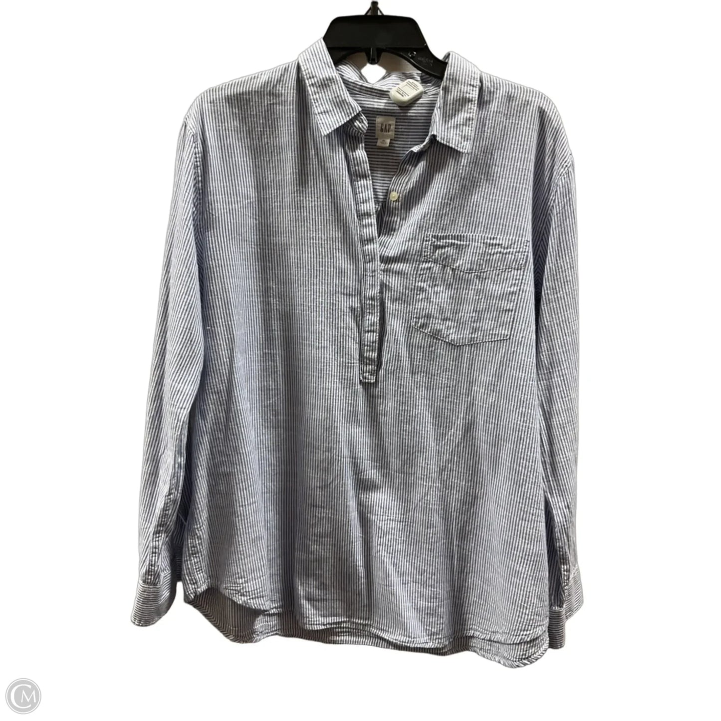 Blouse Long Sleeve By Gap In Striped Pattern, Size: Xl