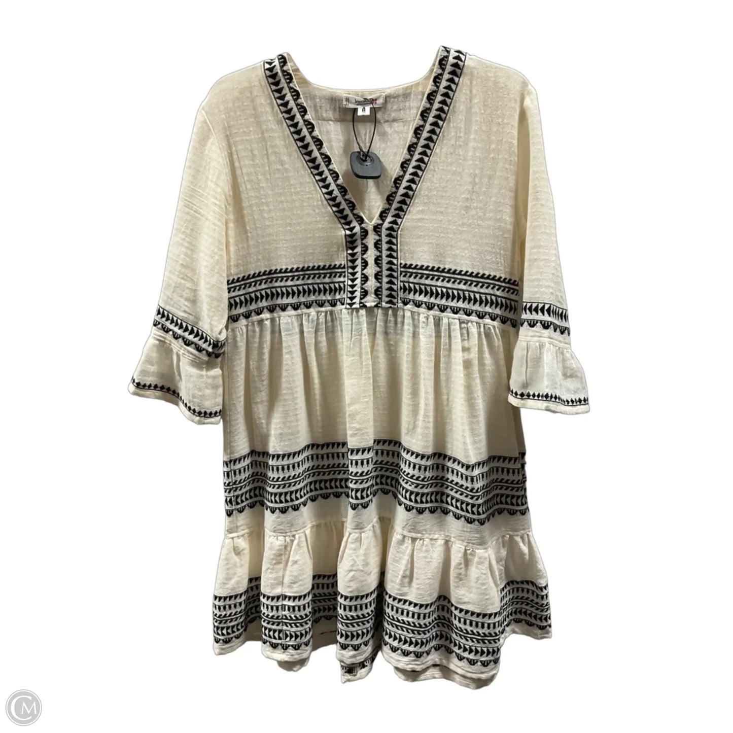 Dress Casual Midi By Cma In Black & Cream, Size: S