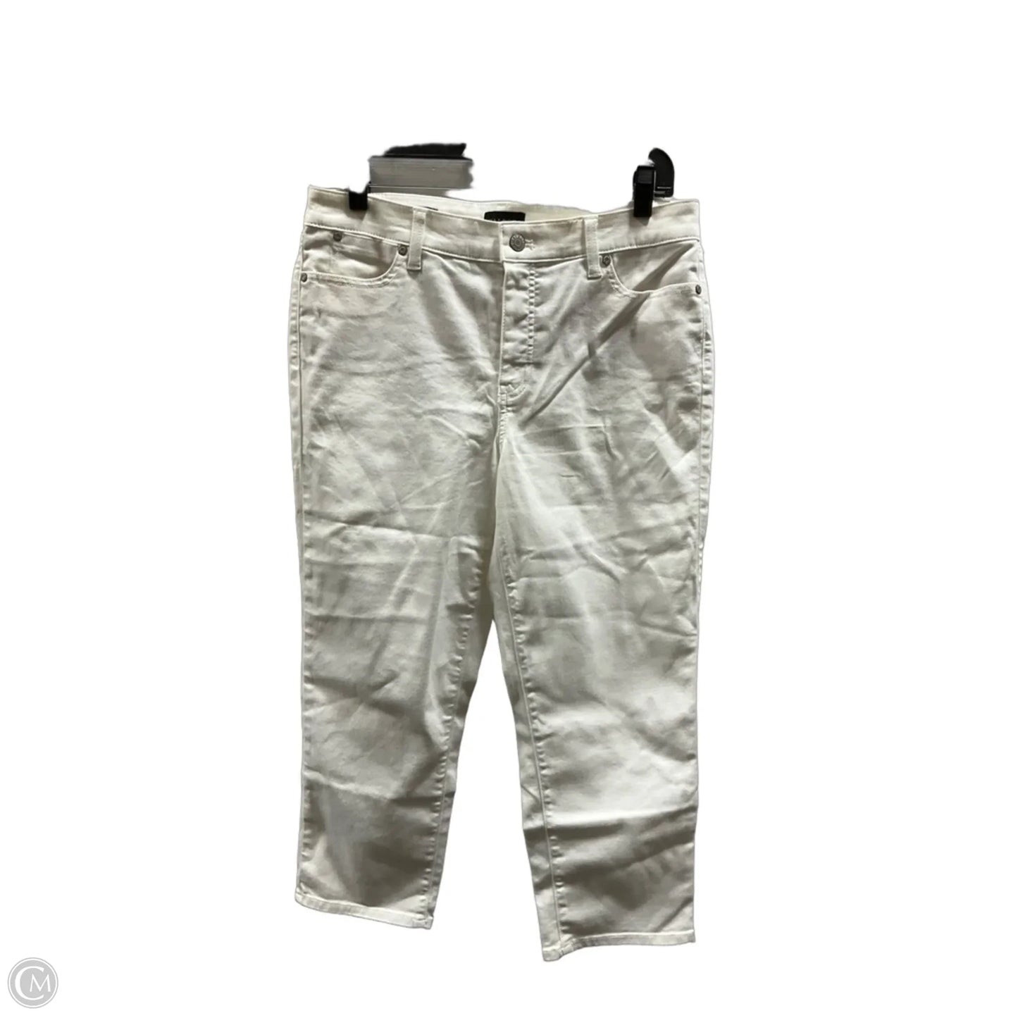 Jeans Cropped By Talbots In White Denim, Size: 10p