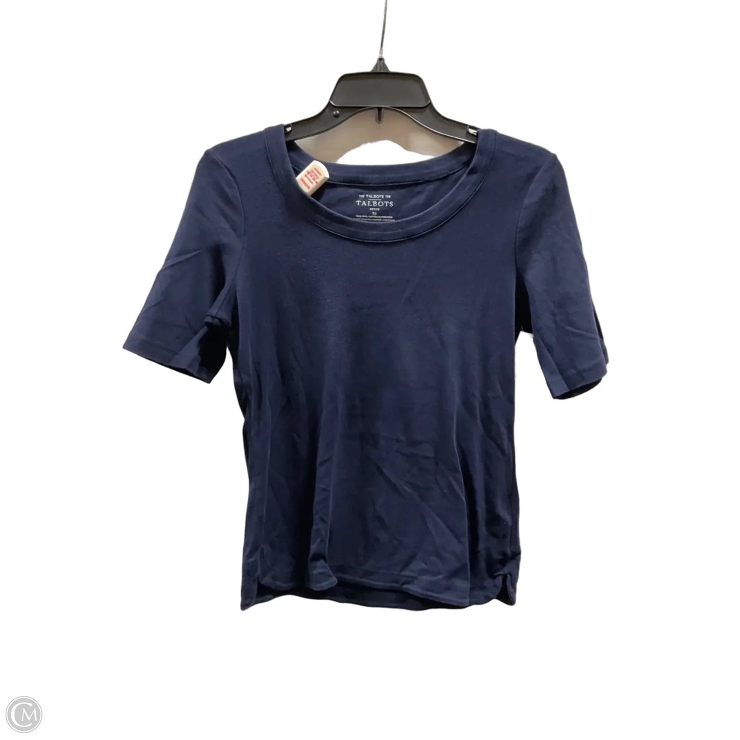 Top Short Sleeve Basic By Talbots In Navy, Size: Sp
