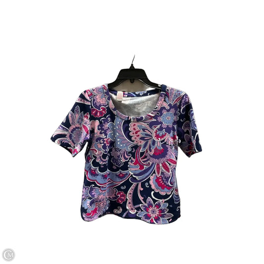 Top Short Sleeve Basic By Talbots In Multi-colored, Size: Mp