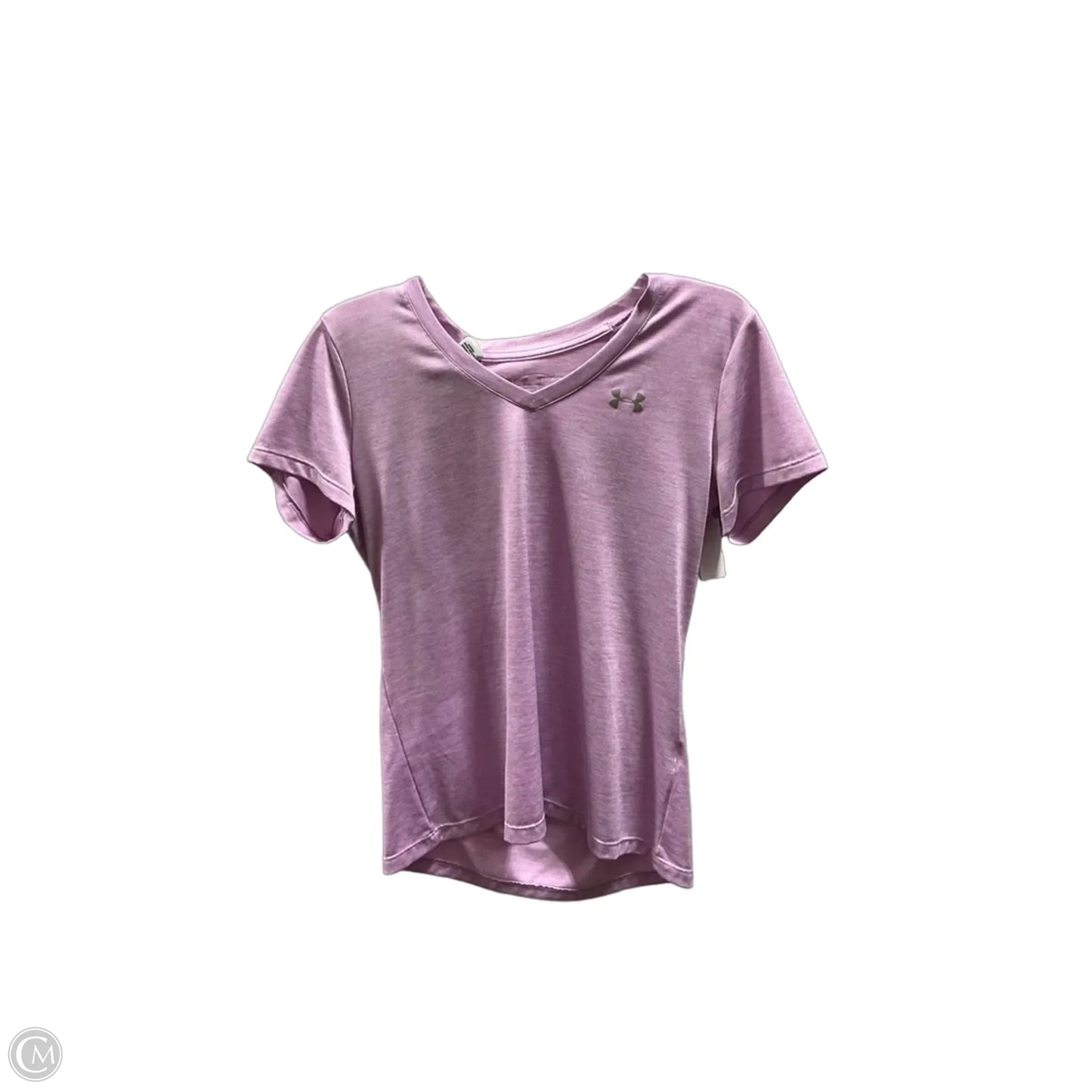 Athletic Top Short Sleeve By Under Armour In Purple, Size: M