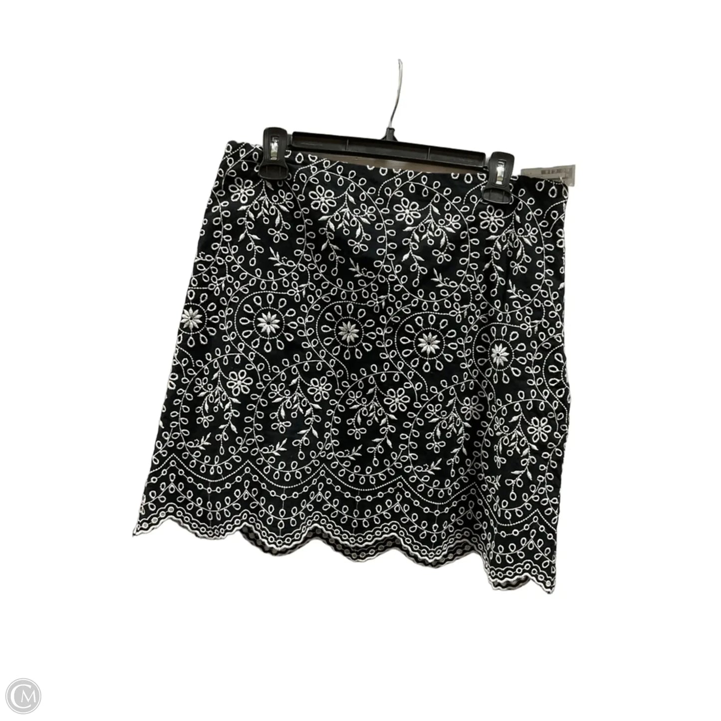 Skirt Midi By Loft In Black & White, Size: 8
