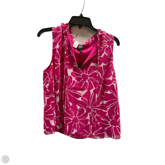 Top Sleeveless By Inc In Pink & White, Size: L