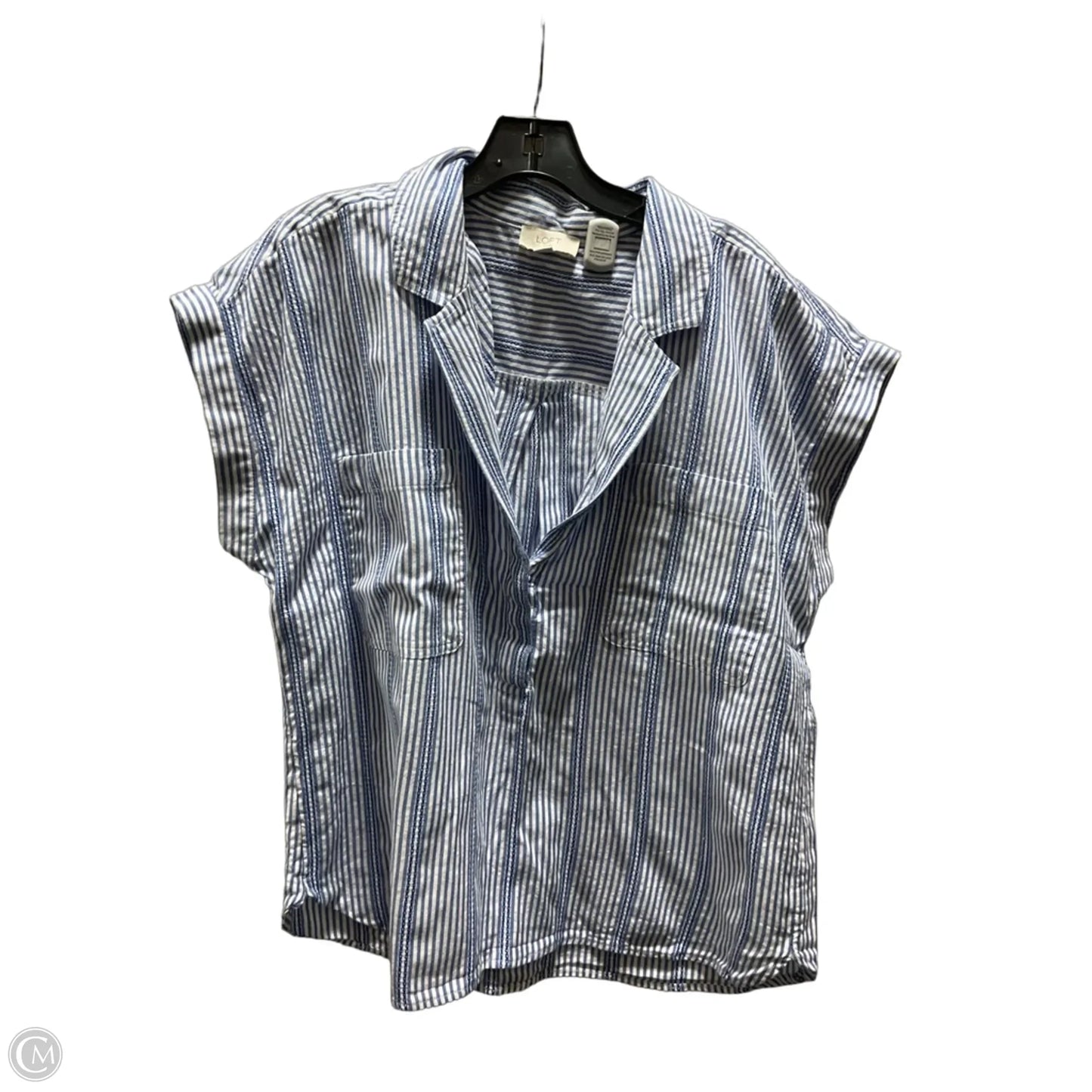 Top Short Sleeve By Loft In Striped Pattern, Size: Xl