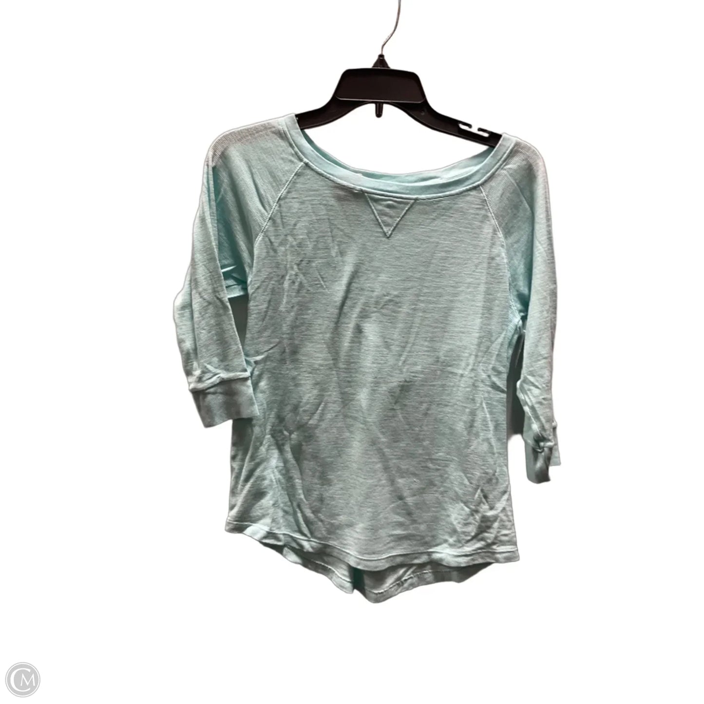 Athletic Top Long Sleeve Crewneck By Calvin Klein In Aqua, Size: M