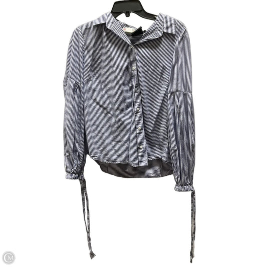 Blouse Long Sleeve By Nanette Lepore In Striped Pattern, Size: L