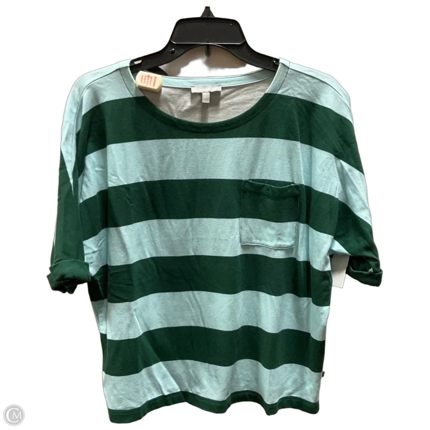 Top Short Sleeve By Talbots In Striped Pattern, Size: Mp