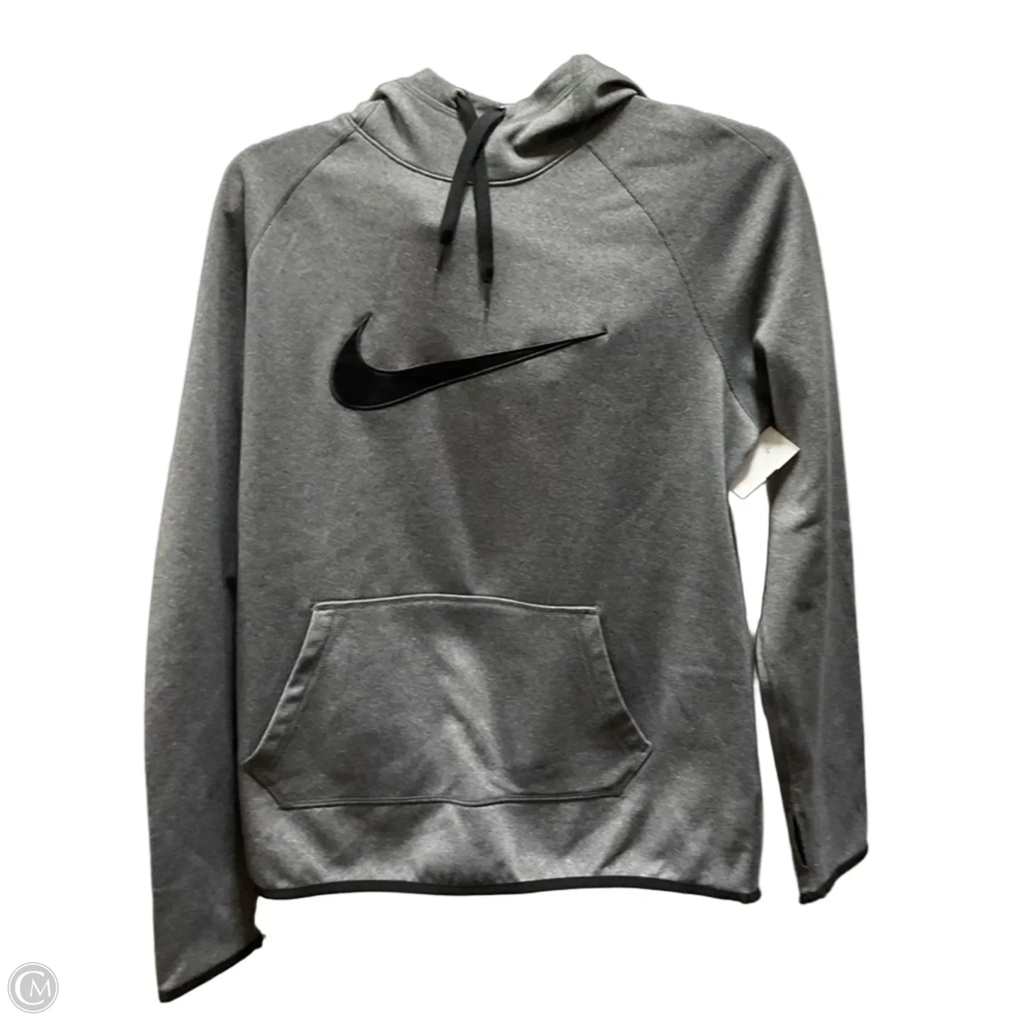 Athletic Sweatshirt Hoodie By Nike In Grey, Size: M