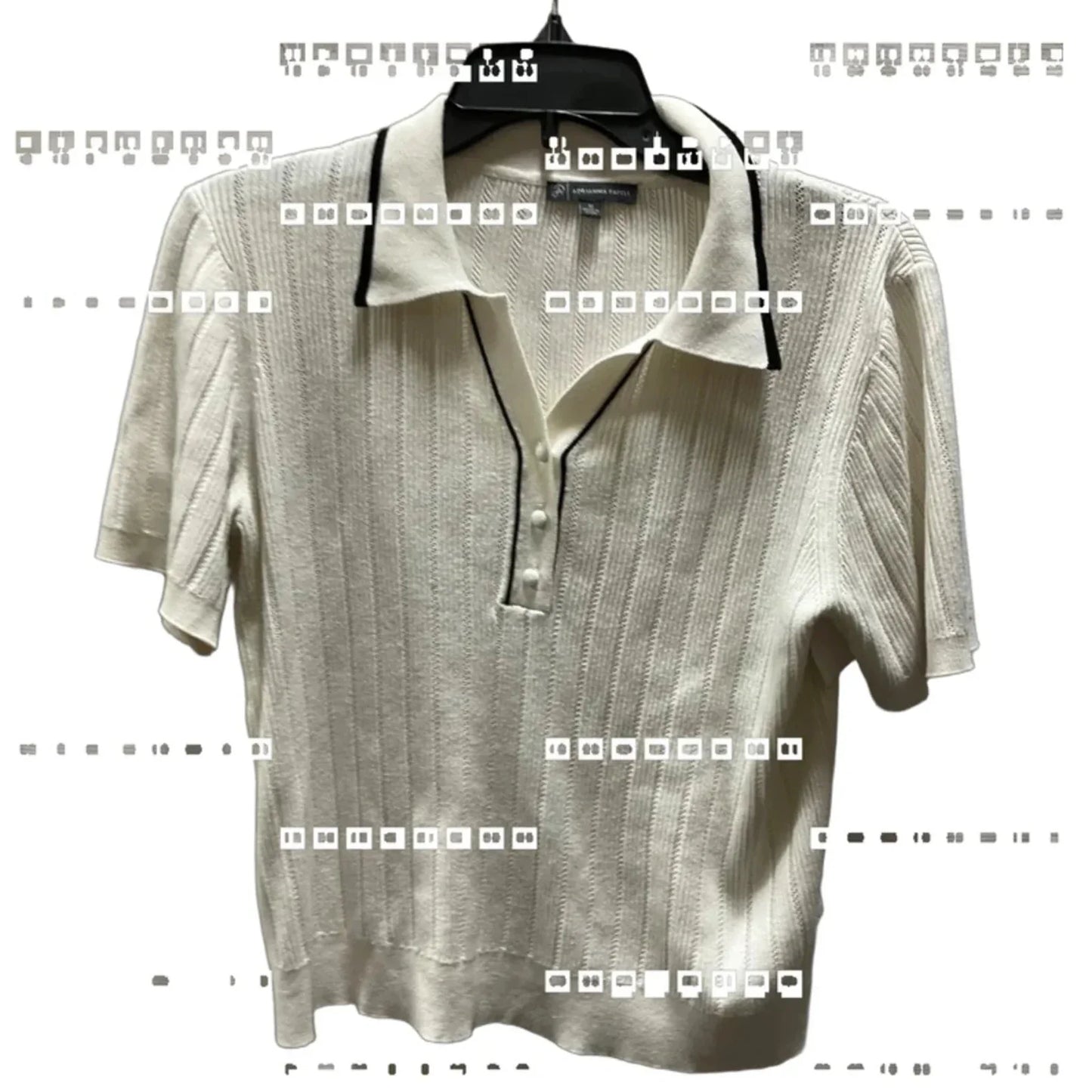 Top Short Sleeve By Adrianna Papell In White, Size: M