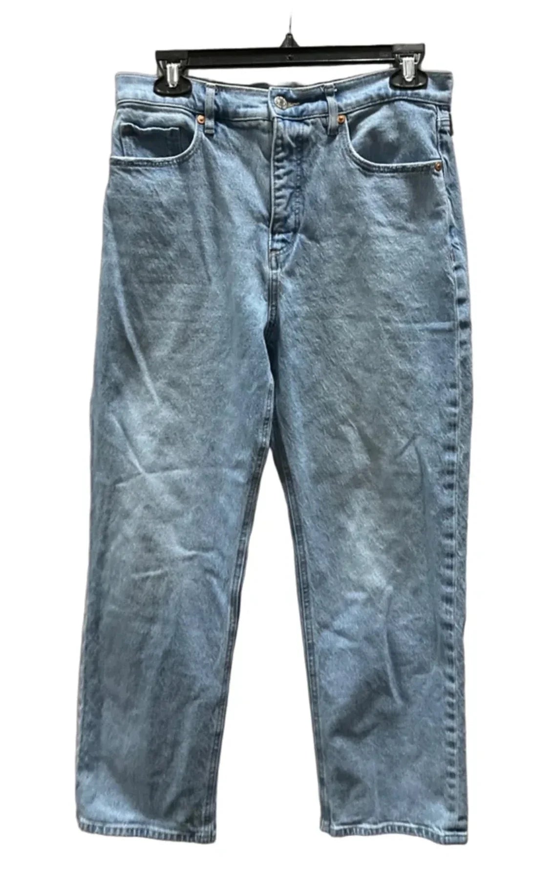 Jeans Straight By Loft In Blue Denim, Size: 8