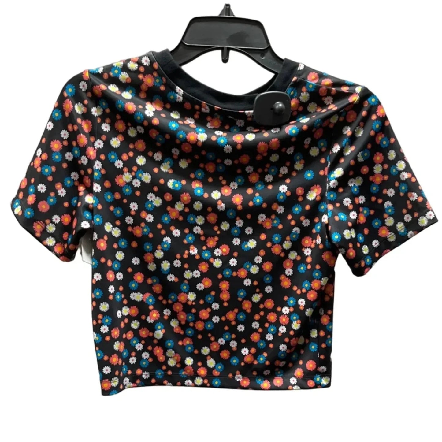 Athletic Top Short Sleeve By Nike In Floral Print, Size: M