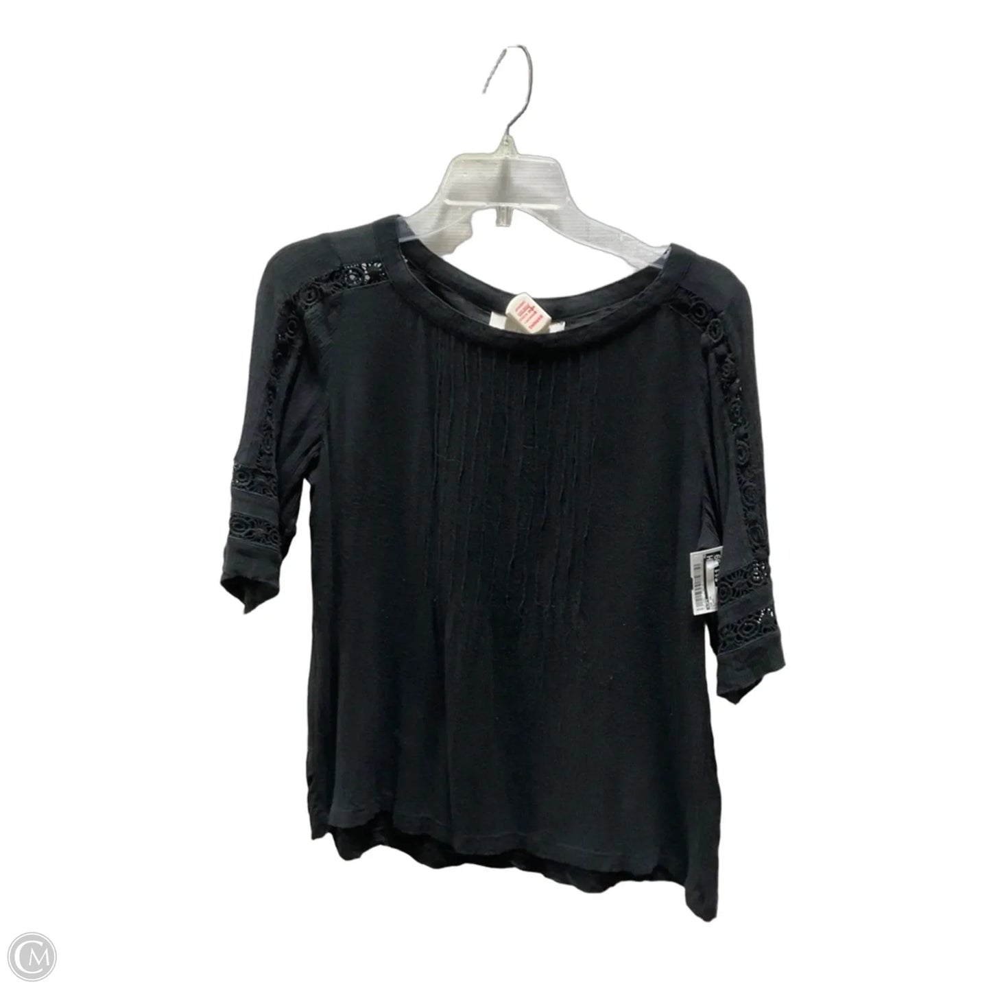 Top Short Sleeve By Loft In Black, Size: Xs