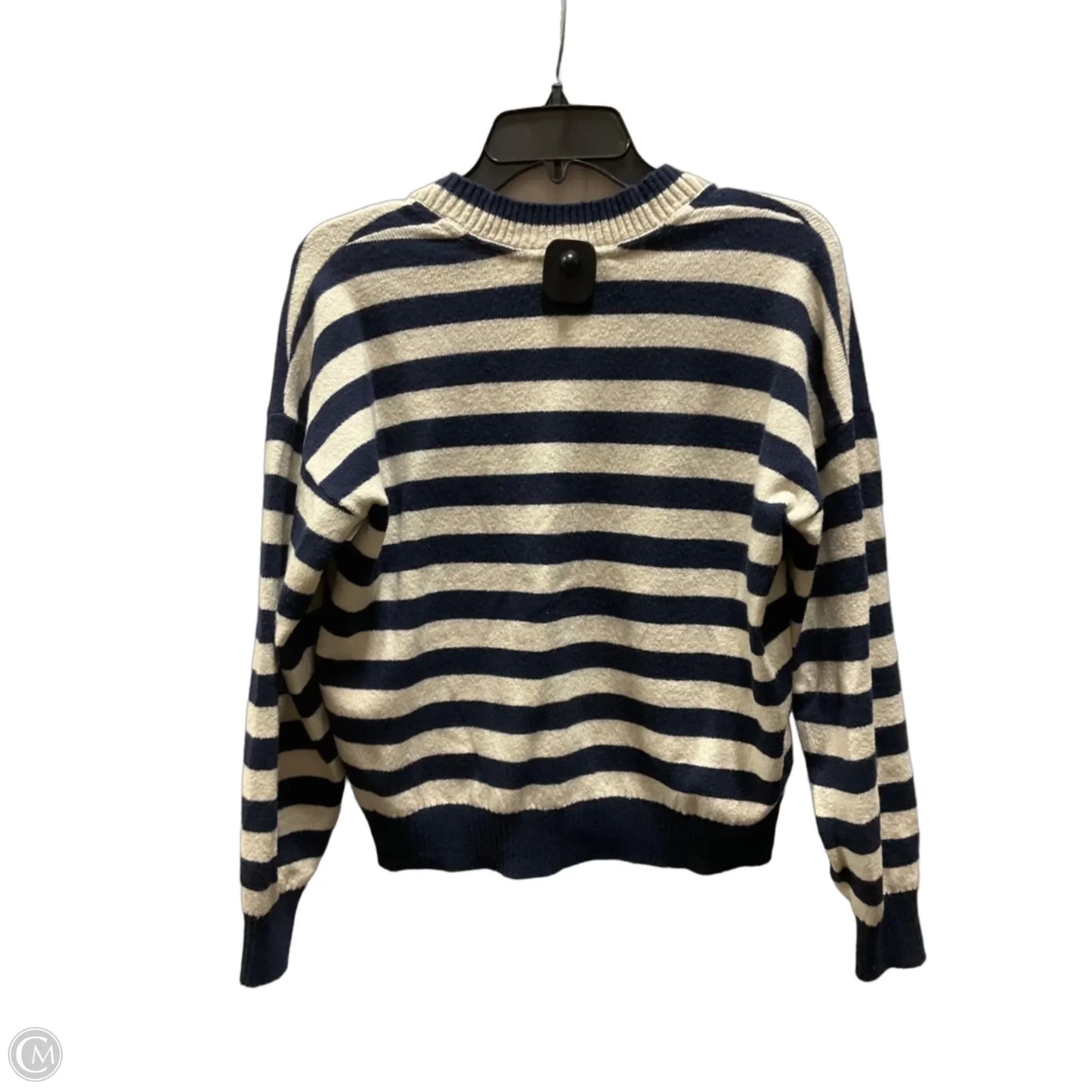 Sweater Cardigan By Loft In Striped Pattern, Size: S